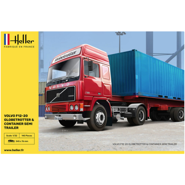 Heller 1/32 F12-20 Globetrotter & Container semi trailer - 81702