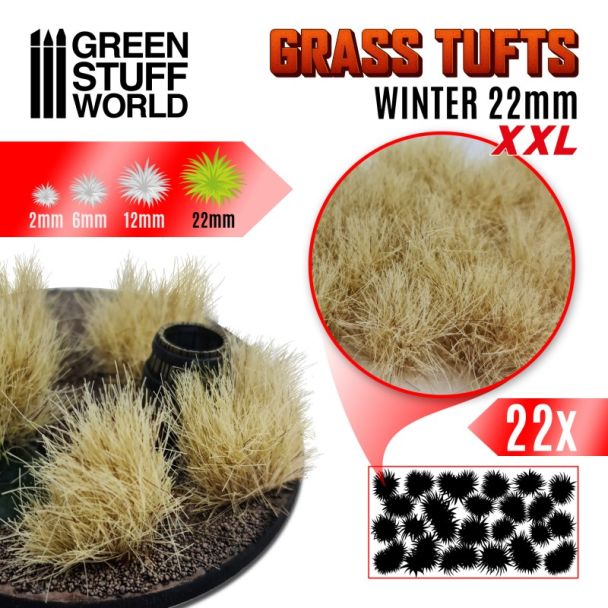 Grass TUFTS XXL - 22mm self-adhesive - WINTER - Green Stuff World