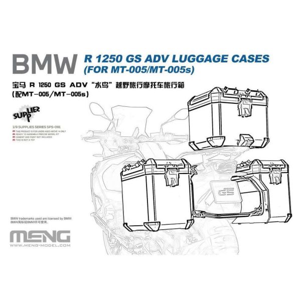 Meng Model 1/9 BMW R 1250 GS ADV Luggage - SPS-091