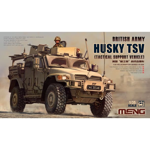 Meng Model 1/35 British Army Husky Tactical Support Vehicle Kit - VS-009